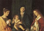 Giovanni Bellini Madonna and Child Between SS.Catherine and Ursula oil painting